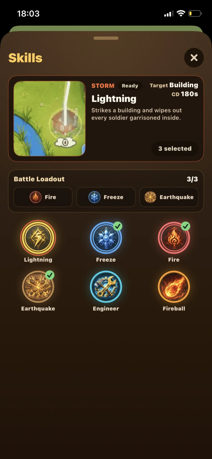 House Wars battle skills